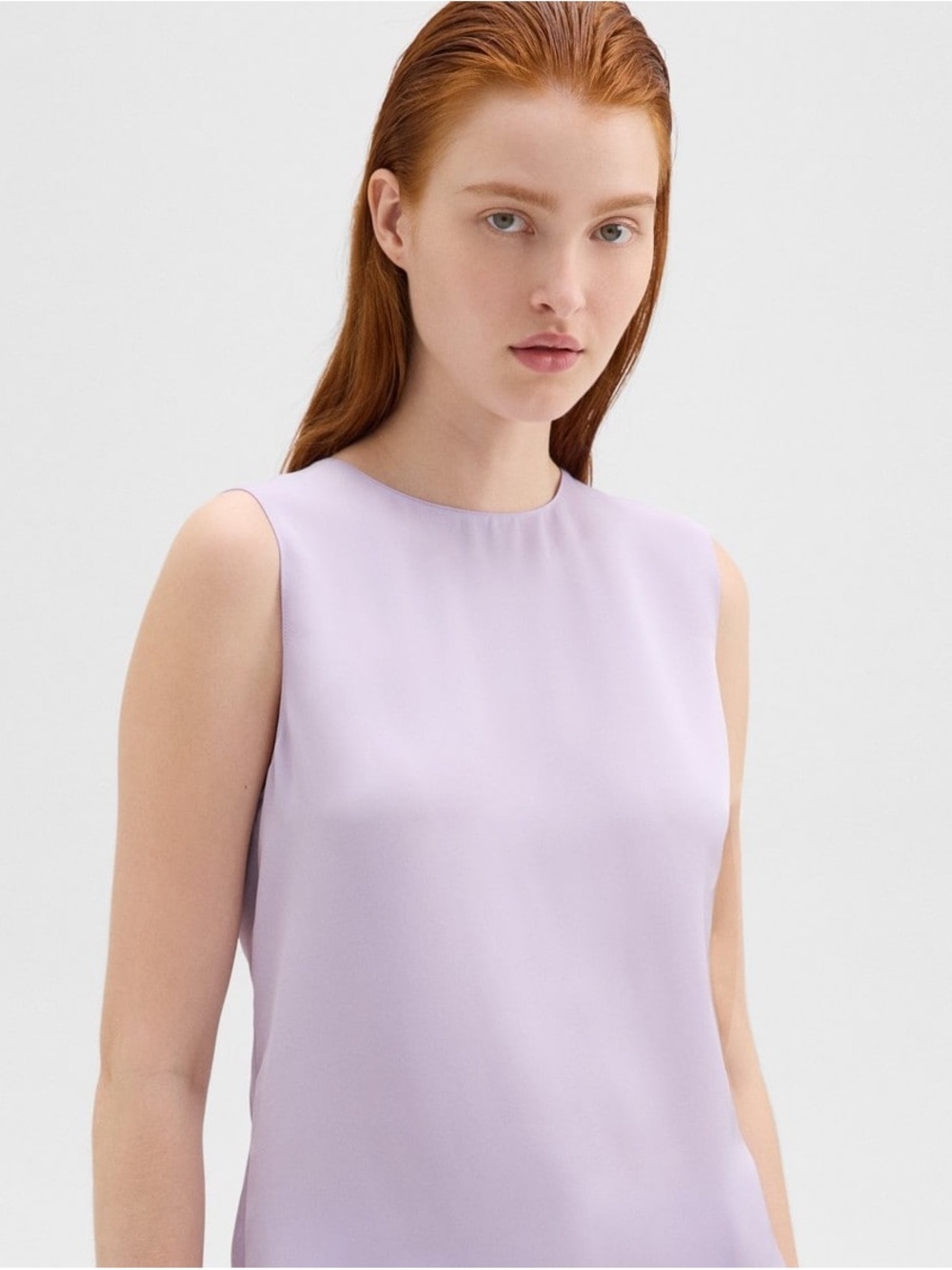 Theory Shell Top in Silk Georgette 
Lilac Sky - Picture 2 of 5